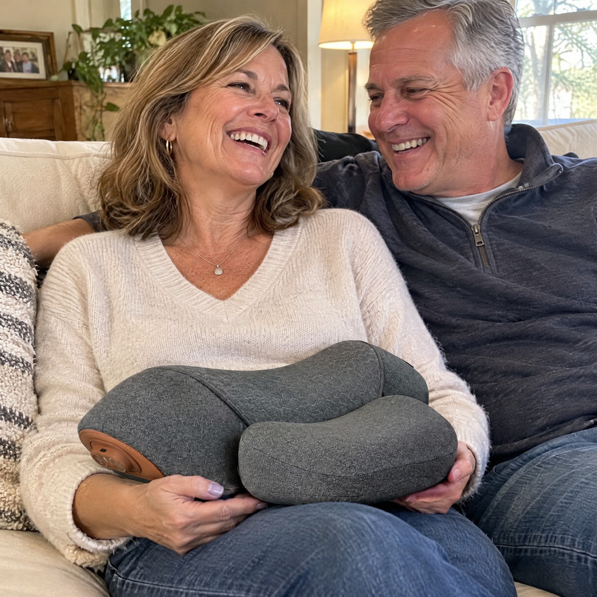 Couple relaxing on the sofa with Dorsawell One