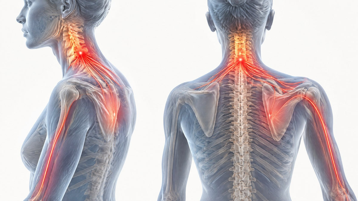 The knot shows up in your back, but the strain starts in your neck